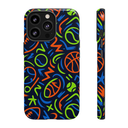Vibrant 3D Wrap Protective Phone Case with Colourful Sports Design for Unique Style and Expression Compatible with iPhone 13, 14, 15 & 16 – all models including Pro, Pro Max & Plus