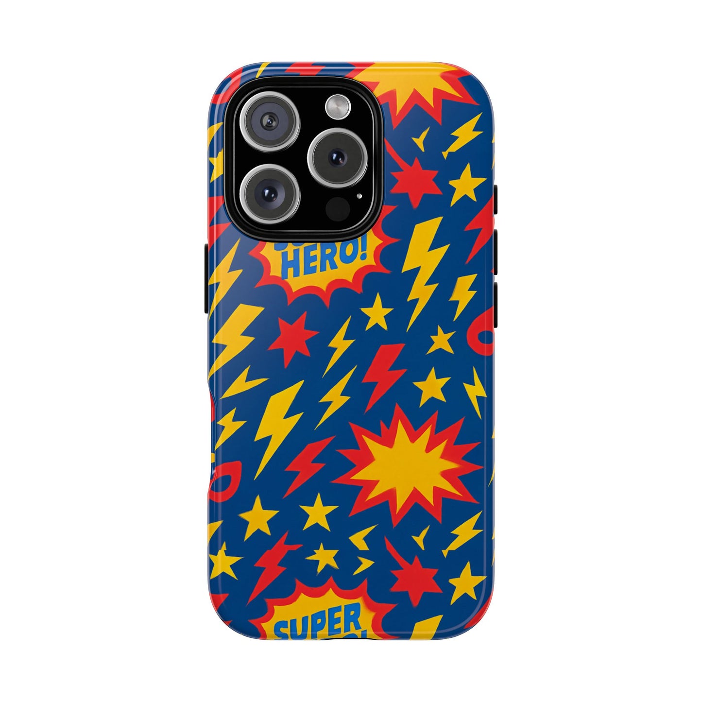 vibrant 3d superhero phone case – colourful retro design for kids and adults – stylish protection compatible with iphone 13, 14, 15 & 16 – all models including pro, pro max & plus