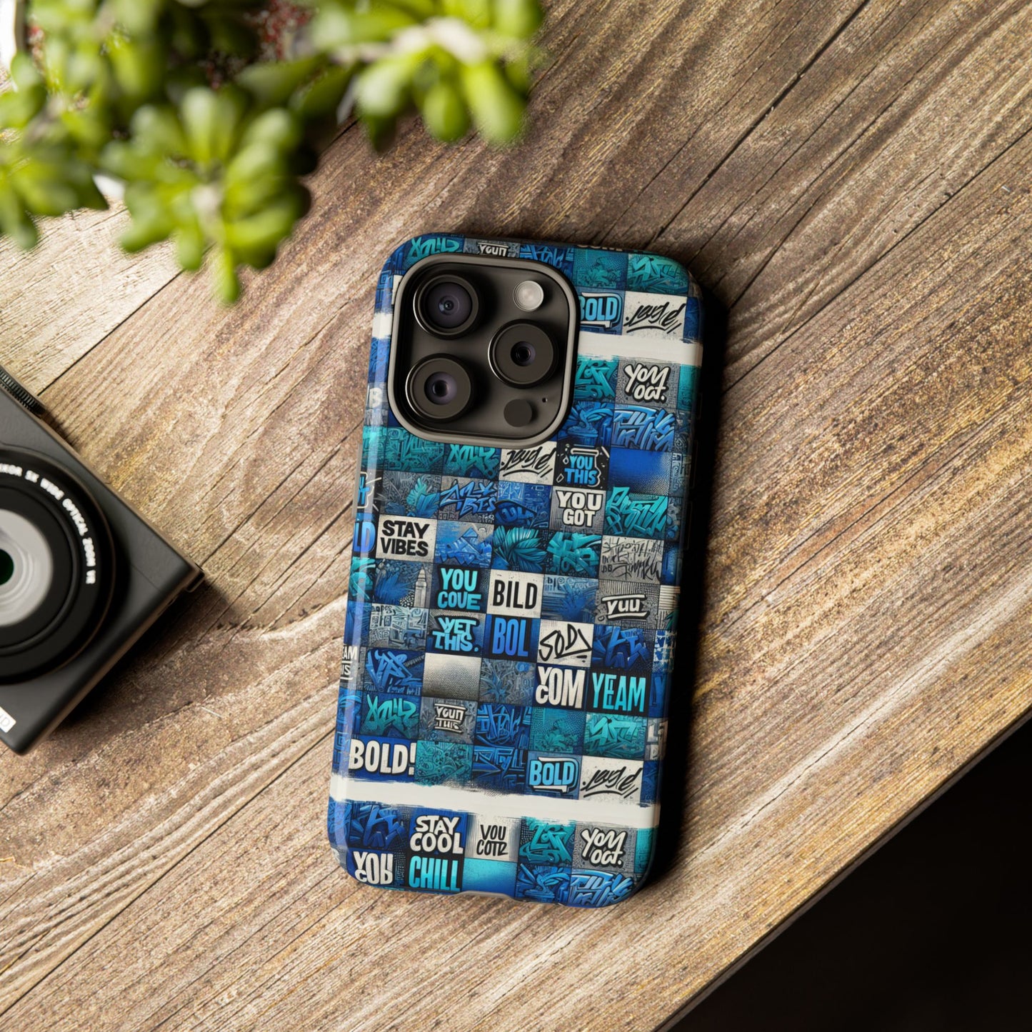 vibrant 3d graphic protective phone case with blue design – playful accessory for stylish protection compatible with iphone 13, 14, 15 & 16 – all models including pro, pro max & plus