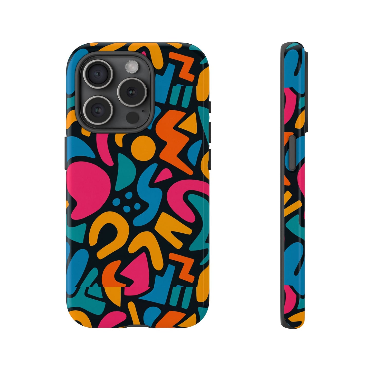 vibrant multicolour abstract 3d wrap phone case for stylish protection, unisex smartphone cover, compatible with iphone 13, 14, 15 & 16 – all models including pro, pro max & plus