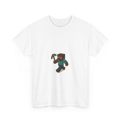 Unisex Heavy Cotton Tee - Retro Gamer Shirt with Pixelated Character for Gaming Enthusiasts and Casual Wear