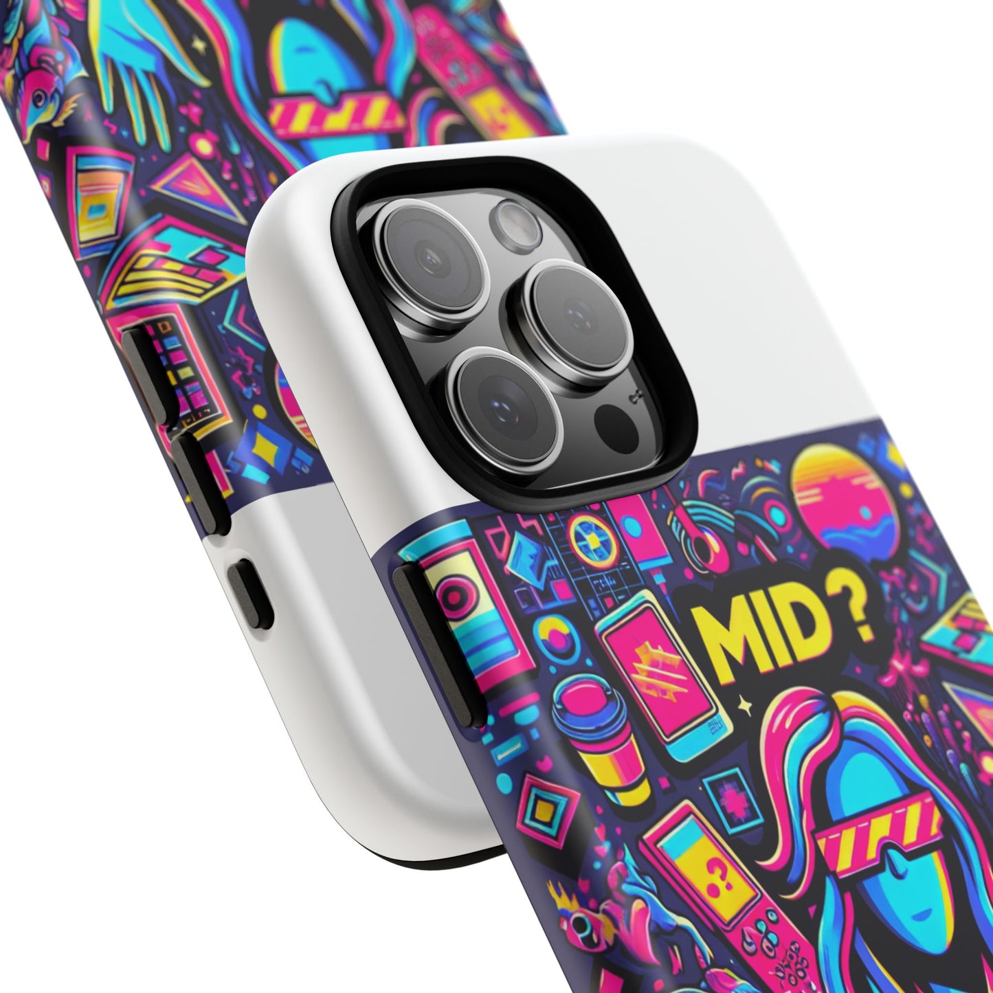 mid never heard of her 3d wrap protective phone case for fun retro style and shock absorption, ideal gift for tech enthusiasts and anime lovers