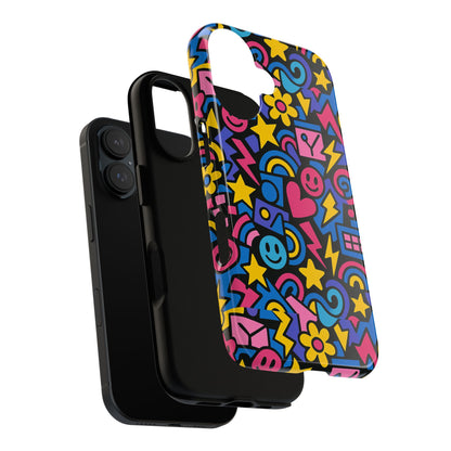 Vibrant Multicolour Cartoon Protective Phone Case – Playful 3D Design for Stylish Protection – Compatible with iPhone 13, 14, 15 & 16 – all models including Pro, Pro Max & Plus
