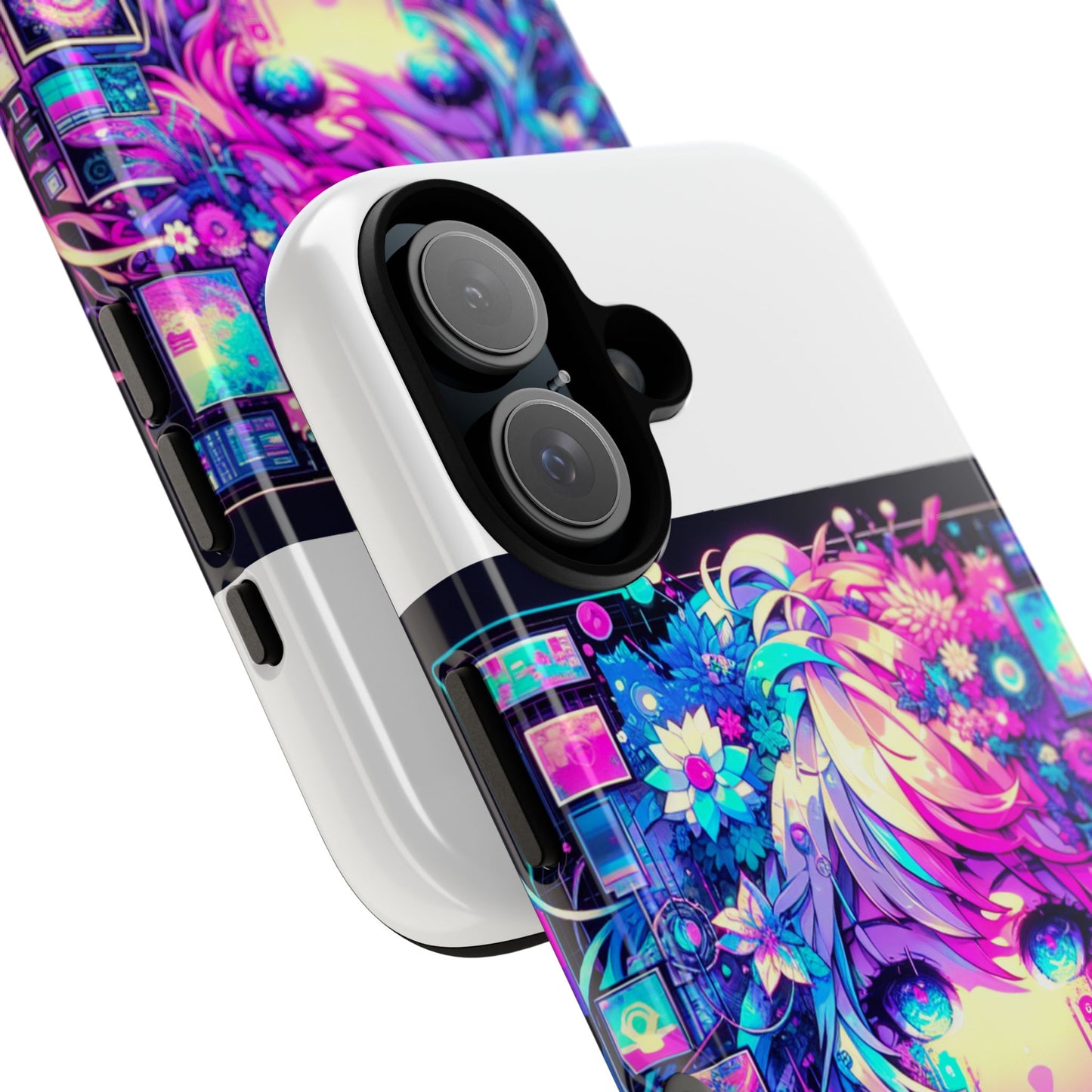 ai generated still slays protective phone case for anime lovers, vibrant 3d wrap design, durable shock absorption, uv protected, glossy or matte finish