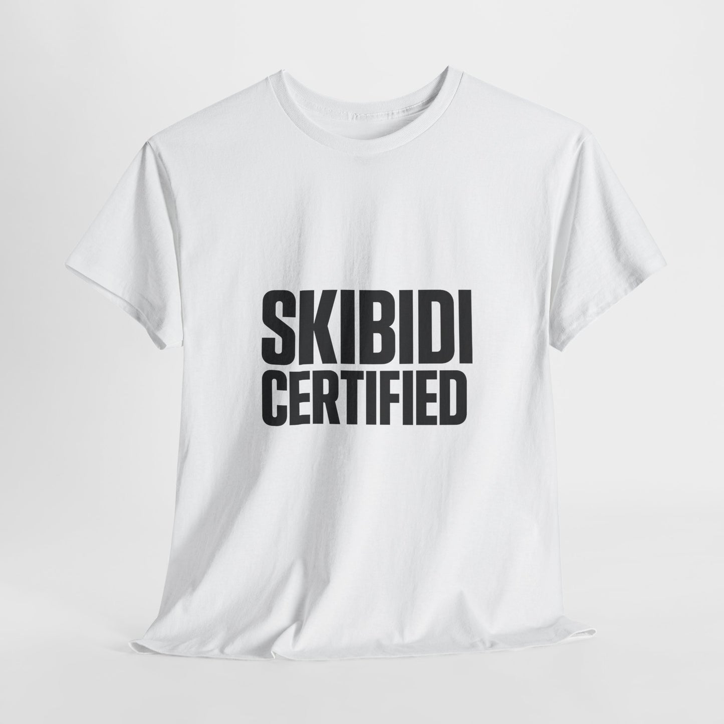 unisex heavy cotton tee - skibidi certified graphic t-shirt for trendsetters, casual comfort top for everyday wear
