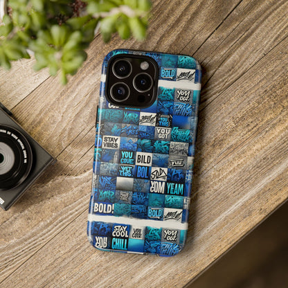 Vibrant 3D Graphic Protective Phone Case with Blue Design – Playful Accessory for Stylish Protection Compatible with iPhone 13, 14, 15 & 16 – all models including Pro, Pro Max & Plus