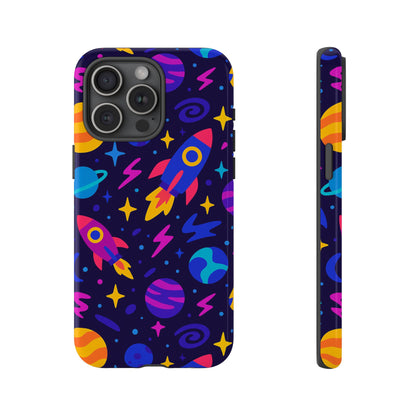Vibrant 3D Wrap Protective Phone Case with Playful Space Theme for Stylish Self-Expression Compatible with iPhone 13, 14, 15 & 16 – all models including Pro, Pro Max & Plus