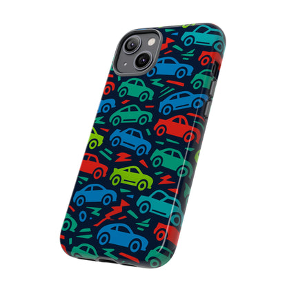 Vibrant Retro Automotive Design Protective Phone Case for Kids and Adults – Colourful 3D Wrap Style – Stylish Protection Compatible with iPhone 13, 14, 15 & 16 – All Models Including Pro, Pro Max & Plus