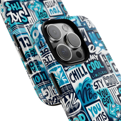 Vibrant 3D Graphic Phone Case in Blue for Stylish Protection – Playful Design – Compatible with iPhone 13, 14, 15 & 16 – All Models Including Pro, Pro Max & Plus