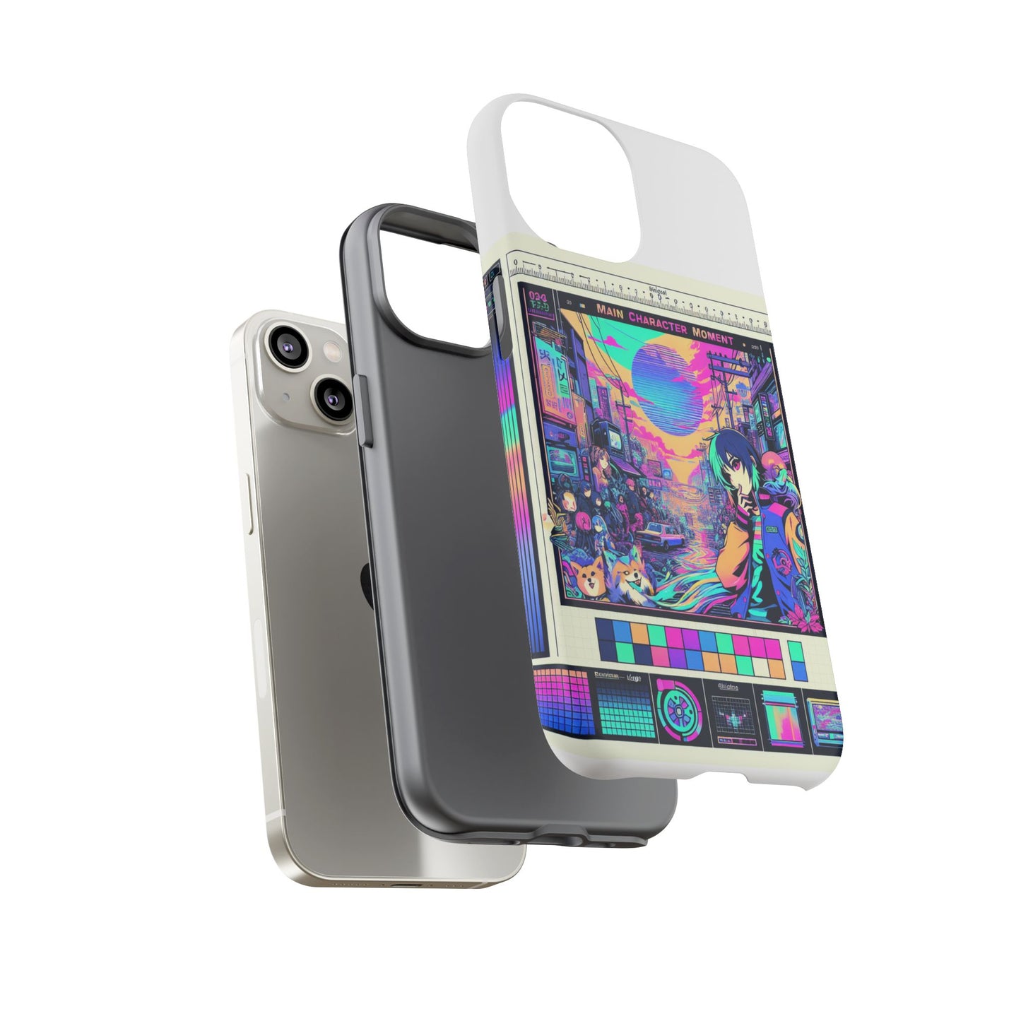 main character moment protective phone case, 3d wrap design, durable tpu silicone, uv protected, anime and comic inspired, unique gift for tech enthusiasts