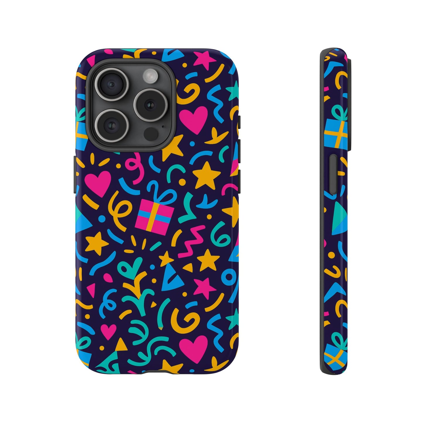 vibrant multicolour retro phone case with fun 3d design for stylish protection and unique expression compatible with iphone 13, 14, 15 & 16 – all models including pro, pro max & plus