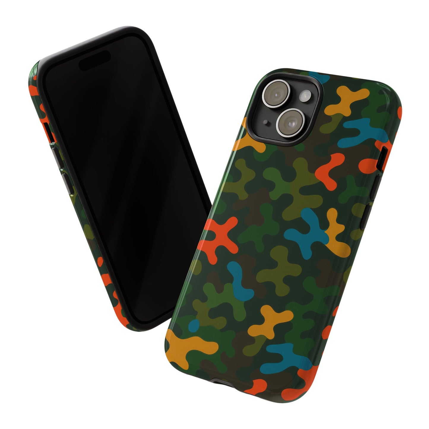 multicolour camouflage 3d wrap protective phone case stylish design for men and women stylish protection compatible with iphone 13, 14, 15 & 16 – all models including pro, pro max & plus