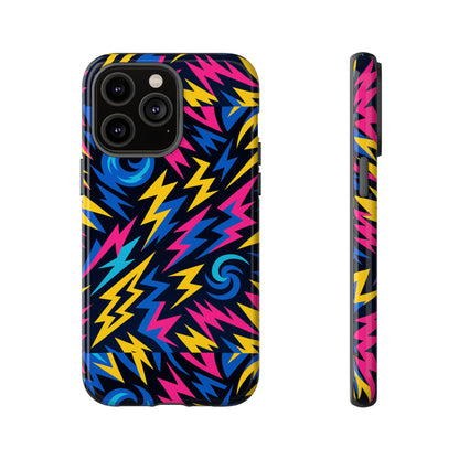 Vibrant Lightning Bolt Protective Phone Case with 3D Wrap Design for Trendy Aesthetic Accessories Compatible with iPhone 13, 14, 15 & 16 – all models including Pro, Pro Max & Plus