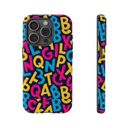 Multicolour 3D Wrap Phone Case with Playful Alphabet Design – Stylish Protection for Smartphones Compatible with iPhone 13, 14, 15 & 16 – All Models Including Pro, Pro Max & Plus