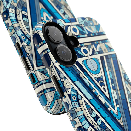 Blue Alphabet Letter V Phone Case for Men Women Kids Durable Shockproof Cartoon Anime Style Gift