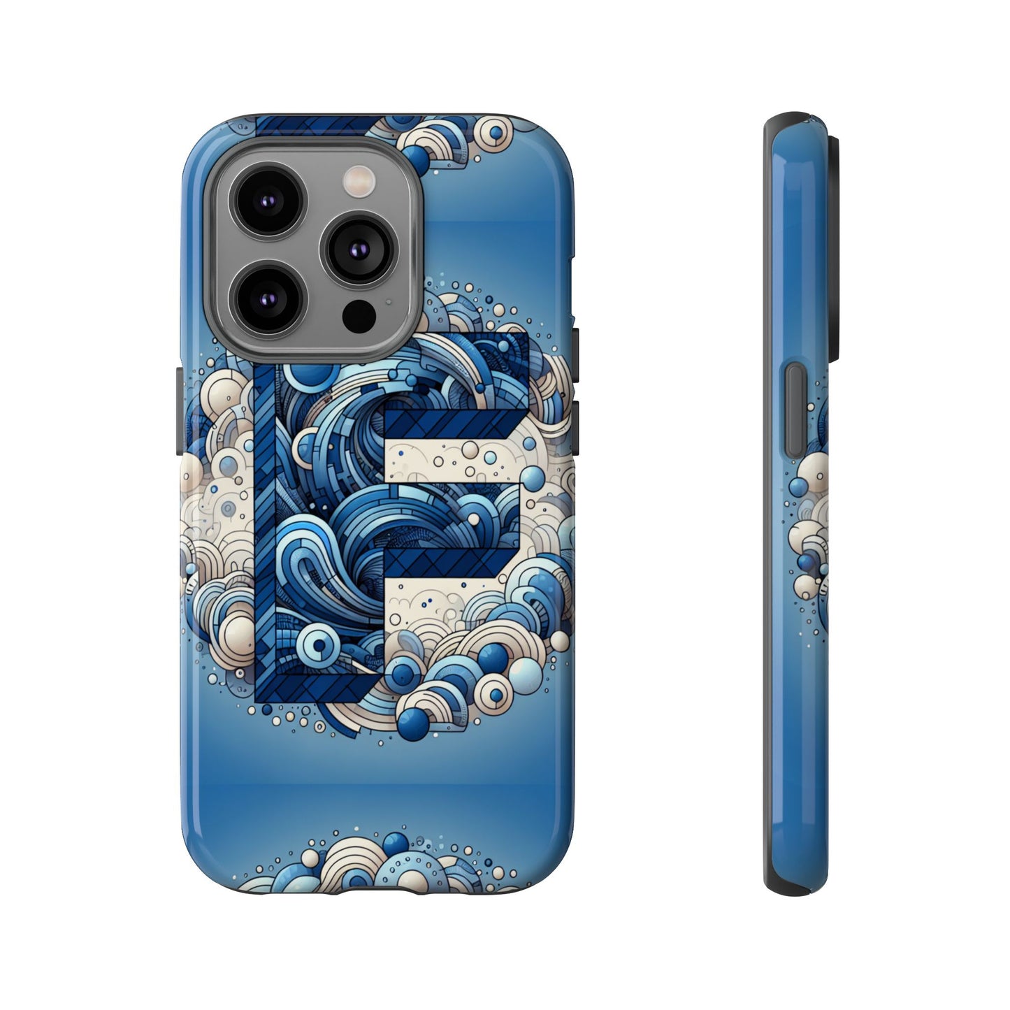 blue alphabet f phone case for iphone and android durable shockproof cover with 3d wrap design and uv protection