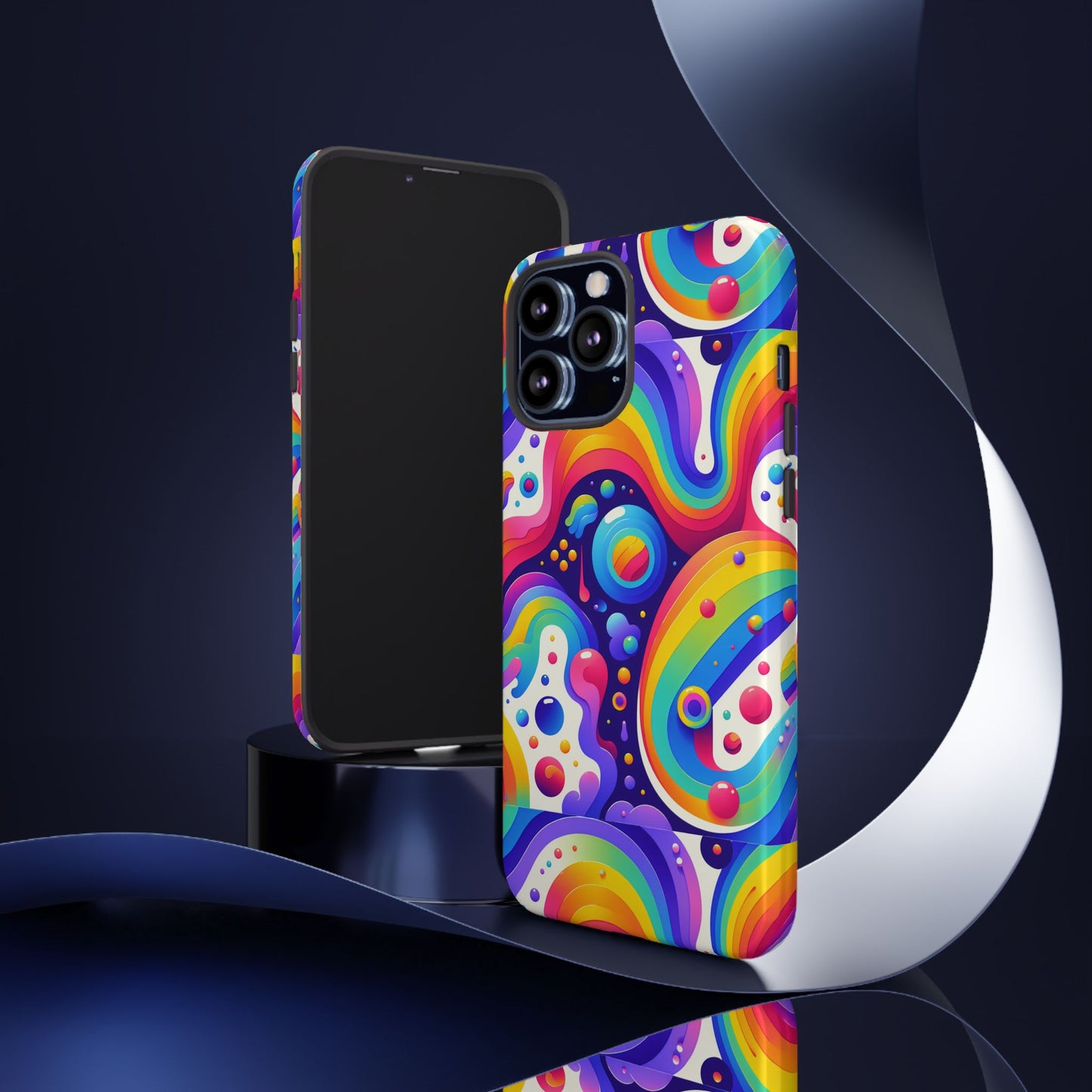 pattern image 6 vibrant shockproof phone case for anime and comic fans with retro psychedelic design compatible with iphone 13, 14, 15 & 16 – all models including pro, pro max & plus