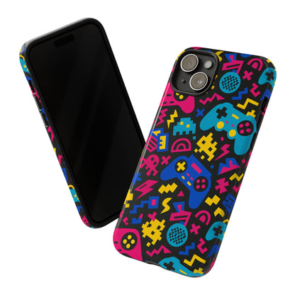 Vibrant Retro Gaming Phone Case with 3D Design for Stylish Protection Compatible with iPhone 13, 14, 15 & 16 – all models including Pro, Pro Max & Plus