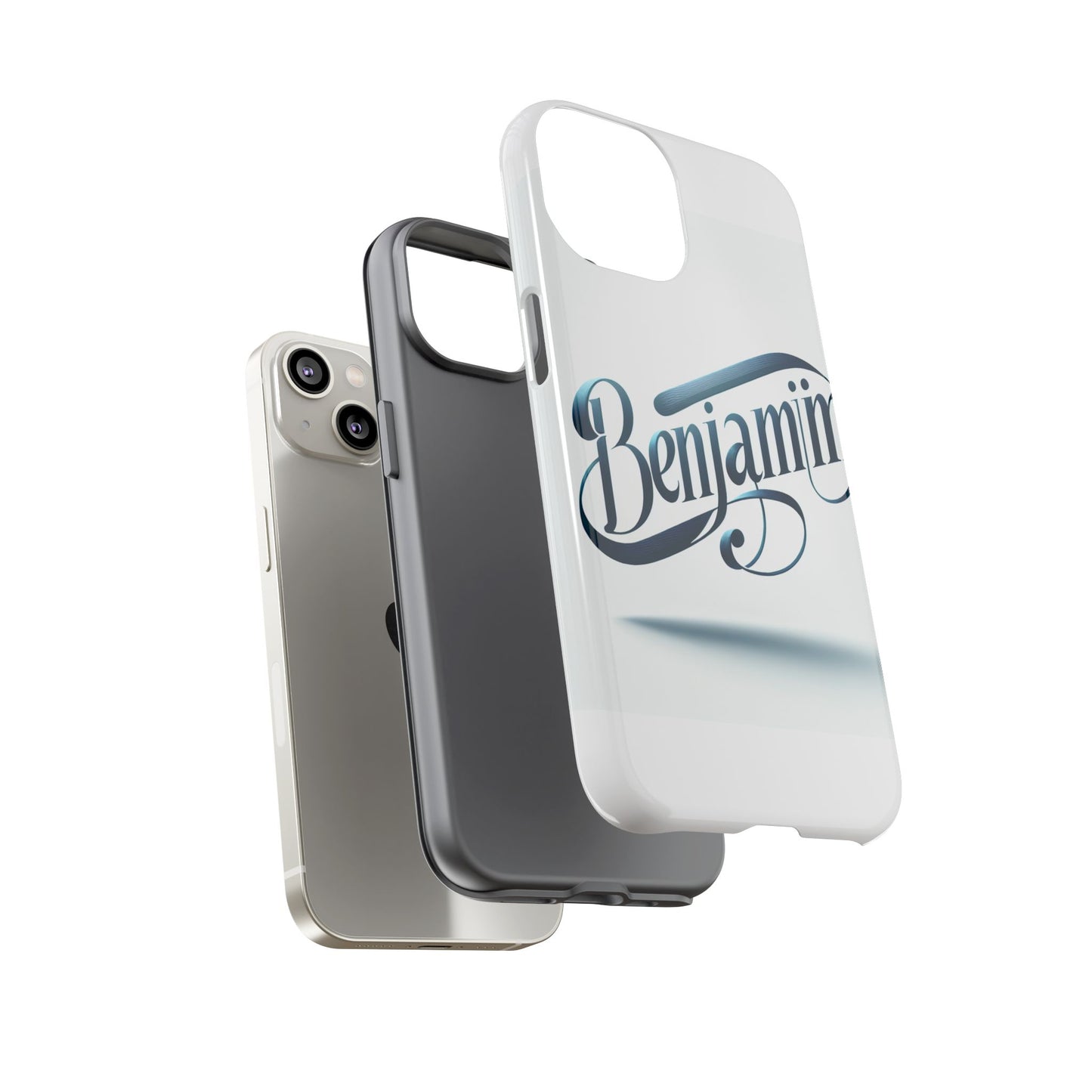 vibrant 3d typography protective phone case in blue – stylish protection for smartphones compatible with iphone 13, 14, 15 & 16 – all models including pro, pro max & plus