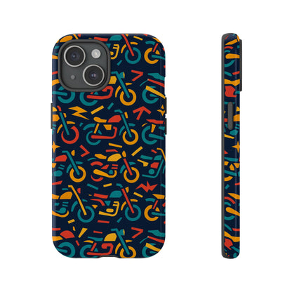 Vibrant Multicolour Motorcycle Design Protective Phone Case for Stylish Protection – Compatible with iPhone 13, 14, 15 & 16 – All Models Including Pro, Pro Max & Plus
