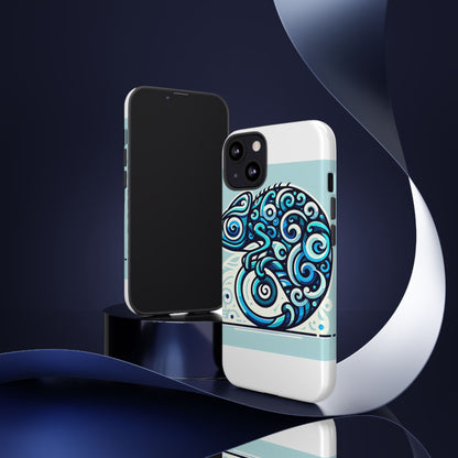 Vibrant 3D Wrap Protective Phone Case with Playful Chameleon Design in Blue – Unique Accessory for Self-Expression Compatible with iPhone 13, 14, 15 & 16 – all models including Pro, Pro Max & Plus