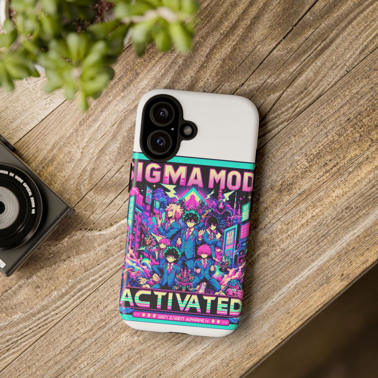 vibrant sigma mode activated protective phone case for anime lovers, 3d wrap design, durable tpu silicone, uv protected, stylish drop protection, gift for friends