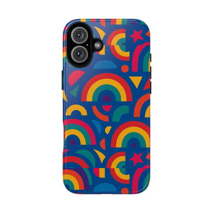 Vibrant 3D Geometric Phone Case in Multicolour Design for Stylish Protection Compatible with iPhone 13, 14, 15 & 16 – all models including Pro, Pro Max & Plus