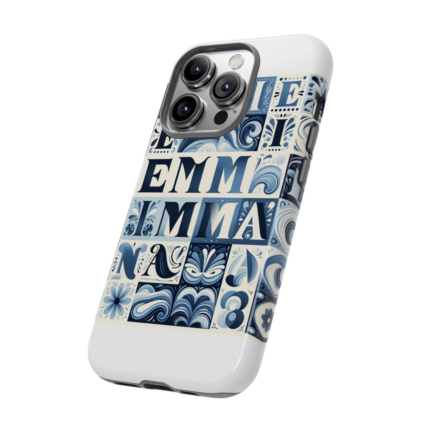 vibrant 3d alphabet design protective phone case in blue for stylish smartphone accessories compatible with iphone 13, 14, 15 & 16 – all models including pro, pro max & plus