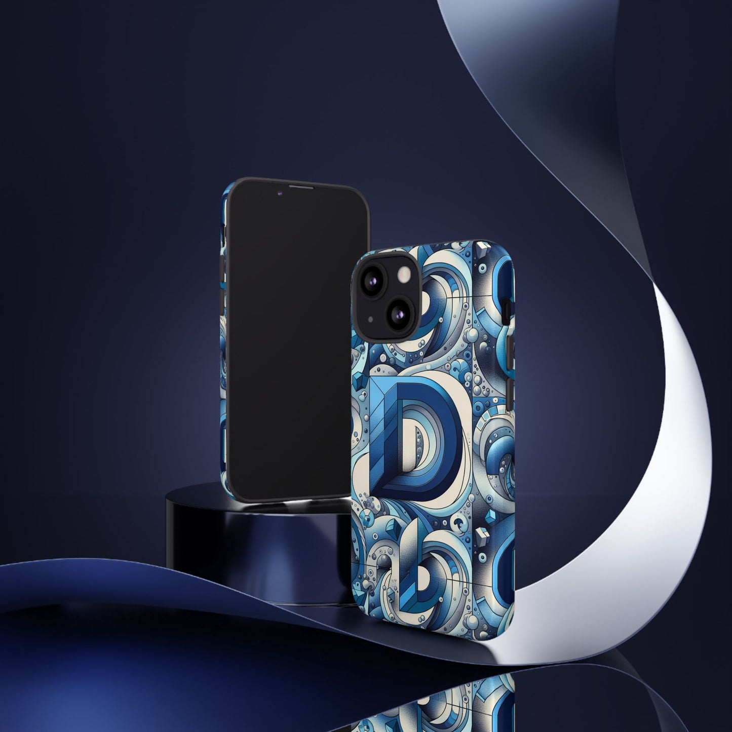 blue alphabet d phone case with 3d wrap and shock absorption for kids and teens durable tpu cover with vivid print and uv protection