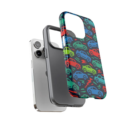 Vibrant Retro Automotive Design Protective Phone Case for Kids and Adults – Colourful 3D Wrap Style – Stylish Protection Compatible with iPhone 13, 14, 15 & 16 – All Models Including Pro, Pro Max & Plus
