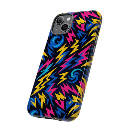 Vibrant Lightning Bolt Protective Phone Case with 3D Wrap Design for Trendy Aesthetic Accessories Compatible with iPhone 13, 14, 15 & 16 – all models including Pro, Pro Max & Plus