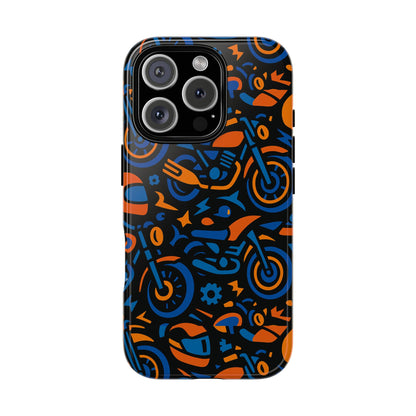 Vibrant Motorcycle Phone Case in Multicolour Design for Stylish Protection Compatible with iPhone 13, 14, 15 & 16 – All Models Including Pro, Pro Max & Plus