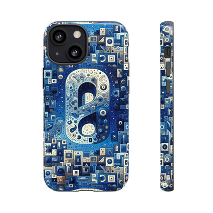 Blue Alphabet A Phone Case for Mobile Phones Durable Shockproof TPU Cover with 3D Wrap Design for Kids and Teens