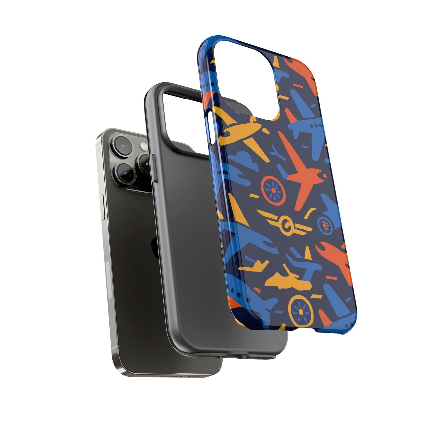 vibrant 3d airplane pattern protective phone case for self-expression and stylish protection compatible with iphone 13, 14, 15 & 16 – all models including pro, pro max & plus