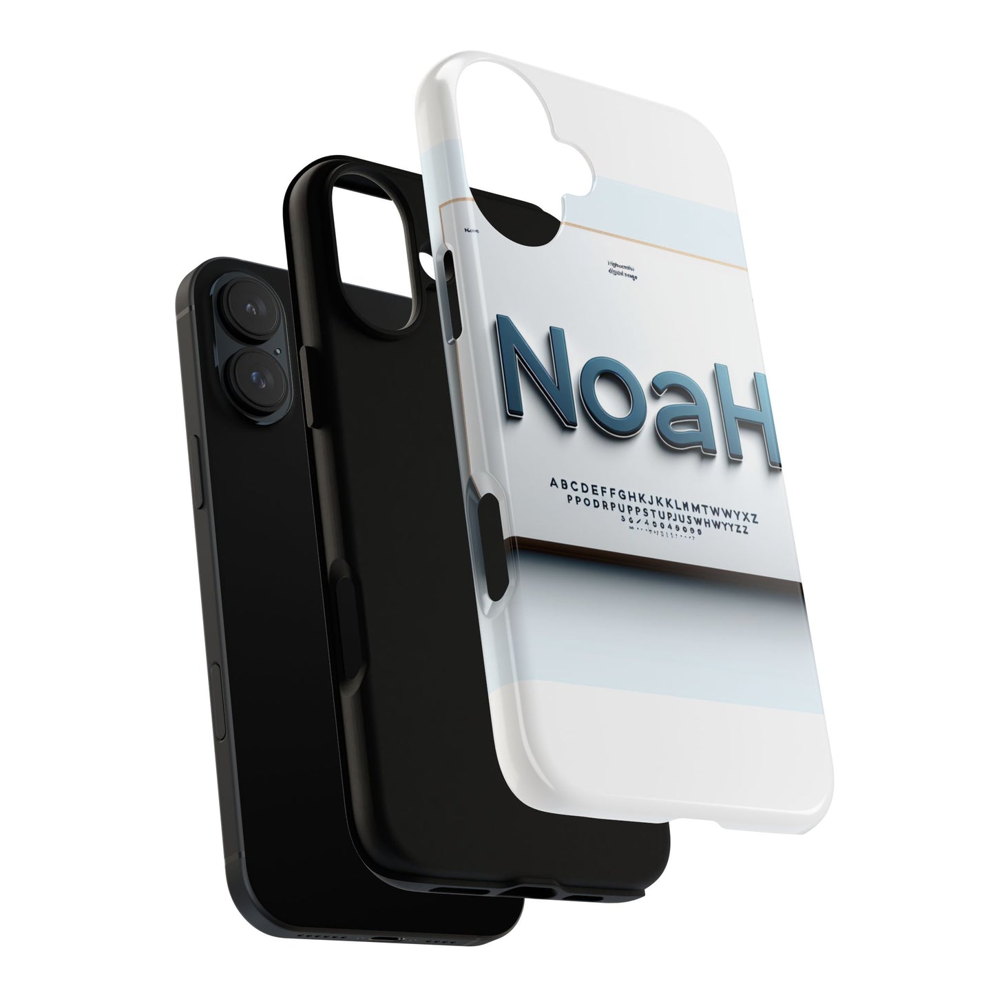 stylish 3d text phone case with modern design in blue – trendy protection for individuals – compatible with iphone 13, 14, 15 & 16 – all models including pro, pro max & plus