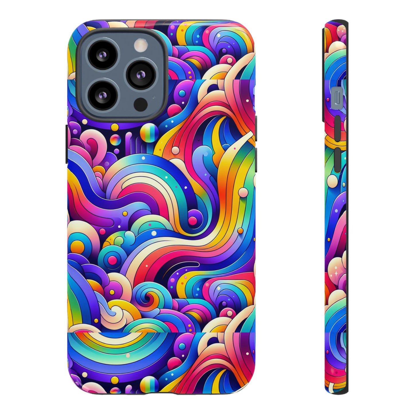 pattern image 4 vibrant shockproof phone case for anime and comic fans - colourful abstract design compatible with iphone 13, 14, 15 & 16 – all models including pro, pro max & plus