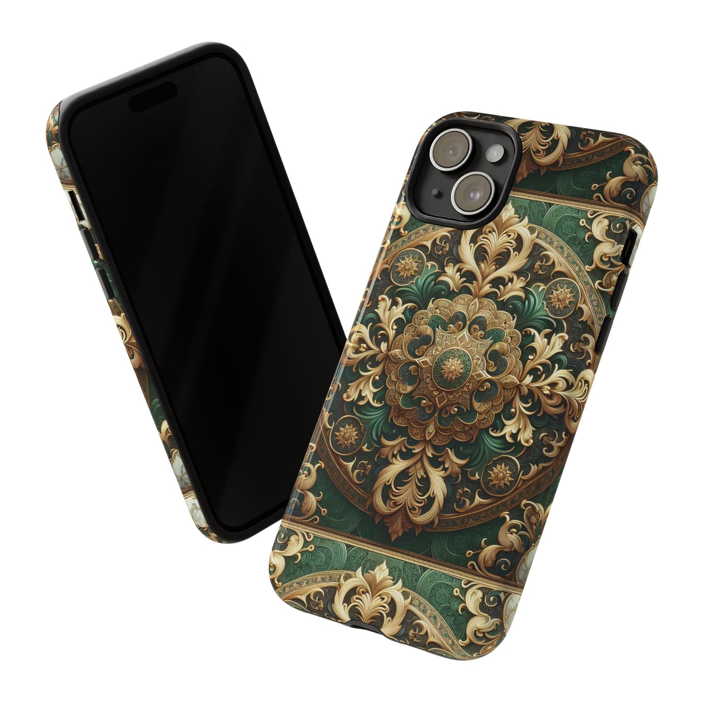 pattern image 2 vibrant comic style phone case for men and women with ornate baroque design compatible with iphone 13, 14, 15 & 16 – all models including pro, pro max & plus