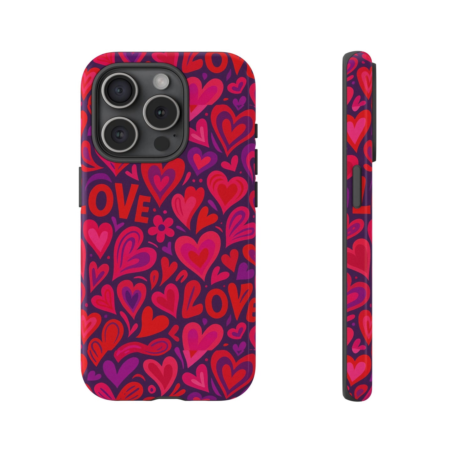 multicolour 3d heart pattern protective phone case for smartphones – vibrant design for stylish protection, compatible with iphone 13, 14, 15 & 16 – all models including pro, pro max & plus