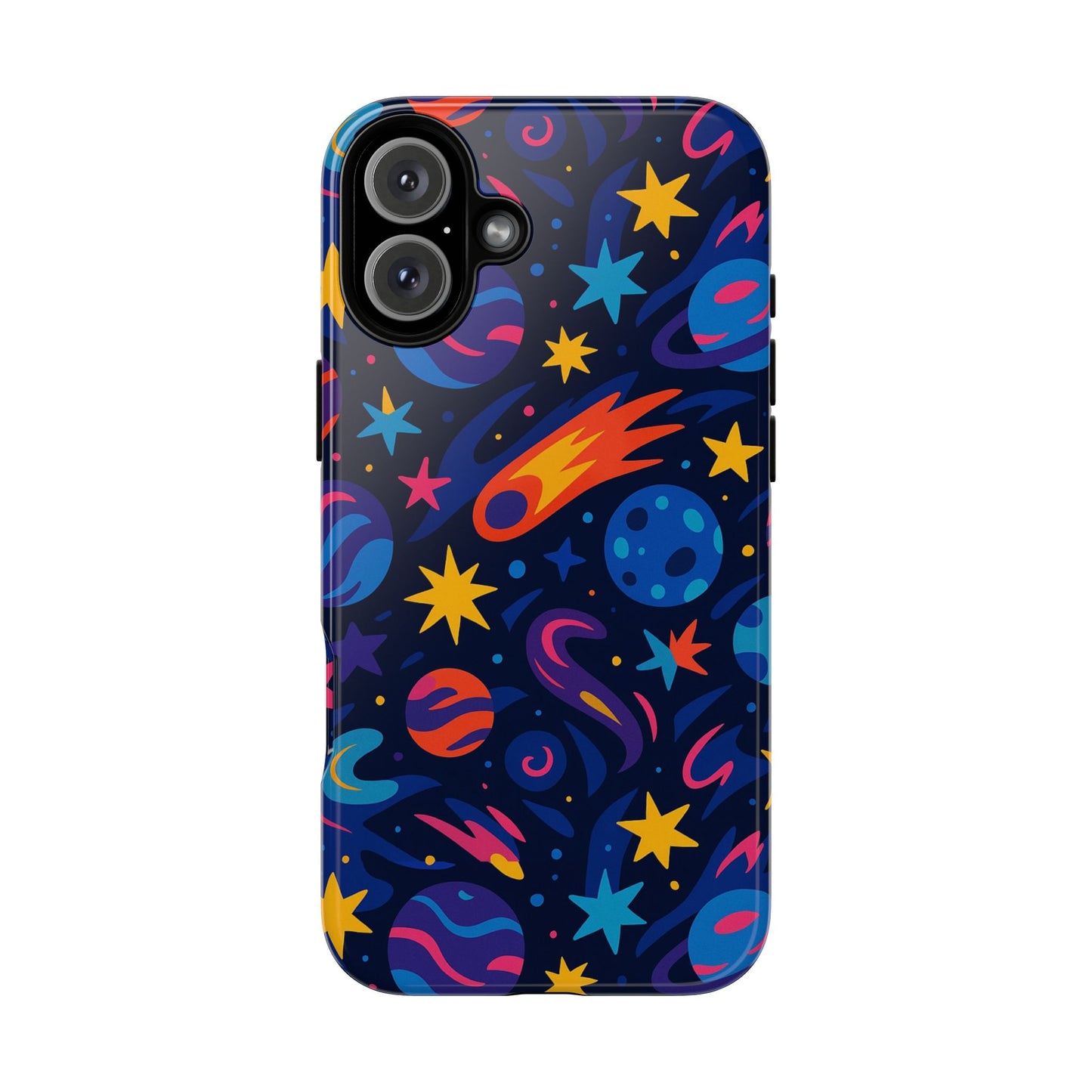 vibrant 3d space design protective phone case for stylish protection and self-expression compatible with iphone 13, 14, 15 & 16 – all models including pro, pro max & plus