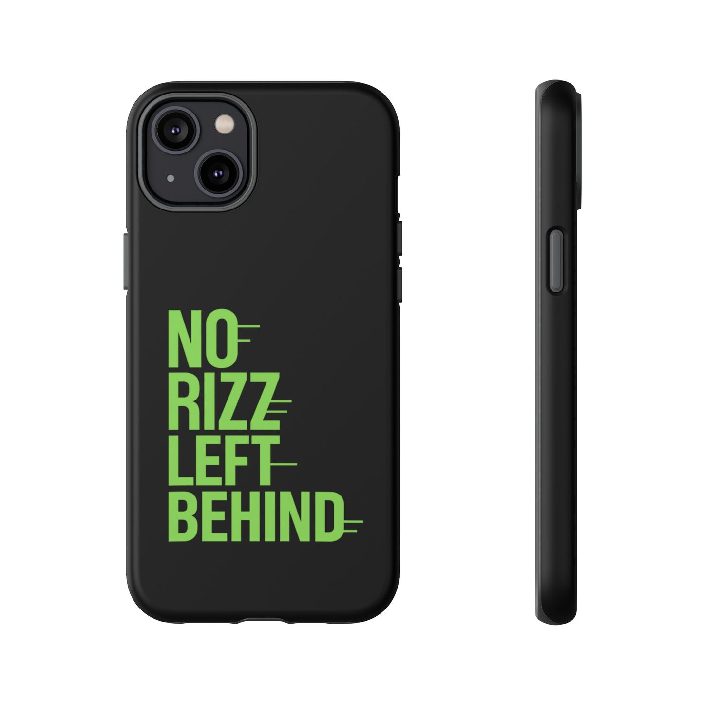 tough phone case - no rizz left behind, durable protection, shock absorbent, stylish design, perfect gift for adults, supports wireless charging, uv protected, lightweight accessory