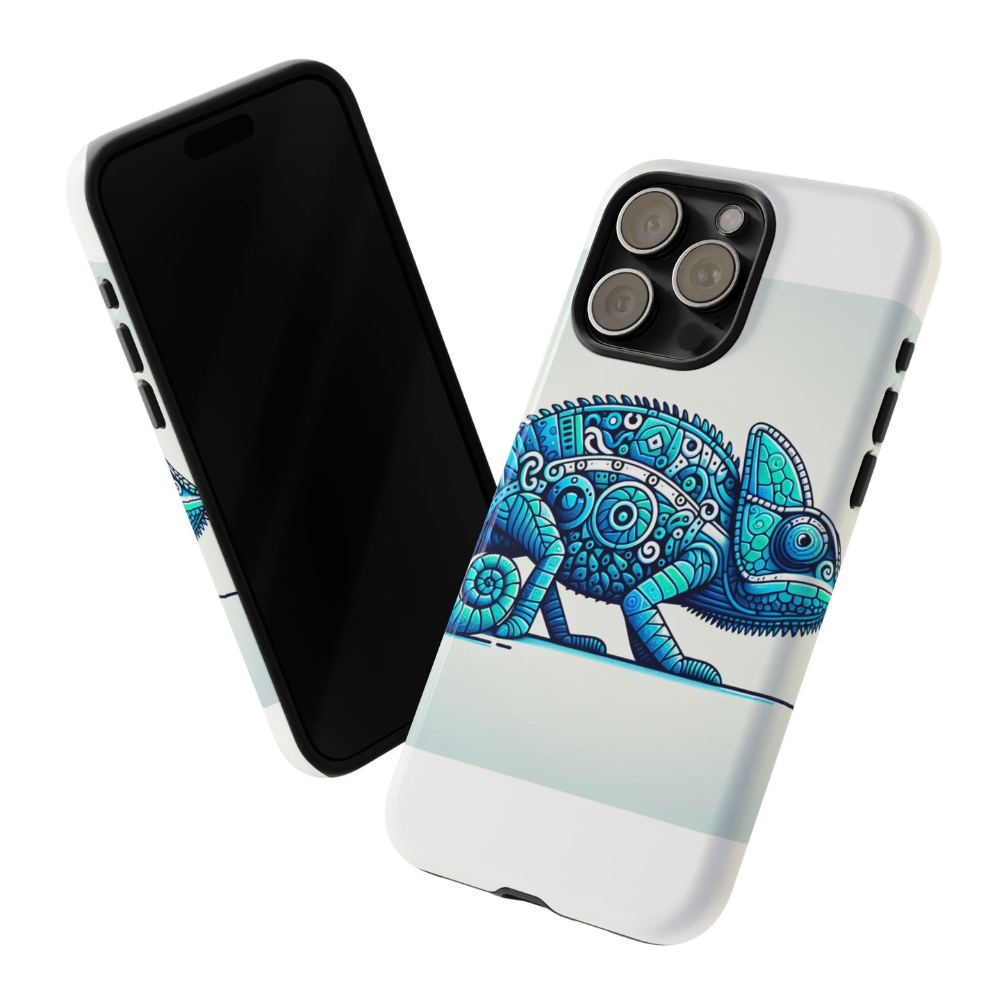 vibrant 3d chameleon print glossy phone case for eye-catching protection compatible with iphone 13, 14, 15 & 16 – all models including pro, pro max & plus