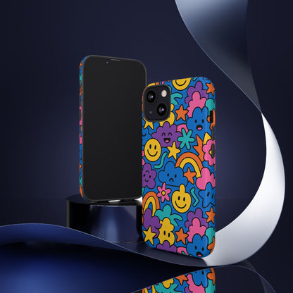 Vibrant Cartoon Protective Phone Case with Playful Multicolour Design – Unisex Fashion Accessory – Compatible with iPhone 13, 14, 15 & 16 – All Models Including Pro, Pro Max & Plus
