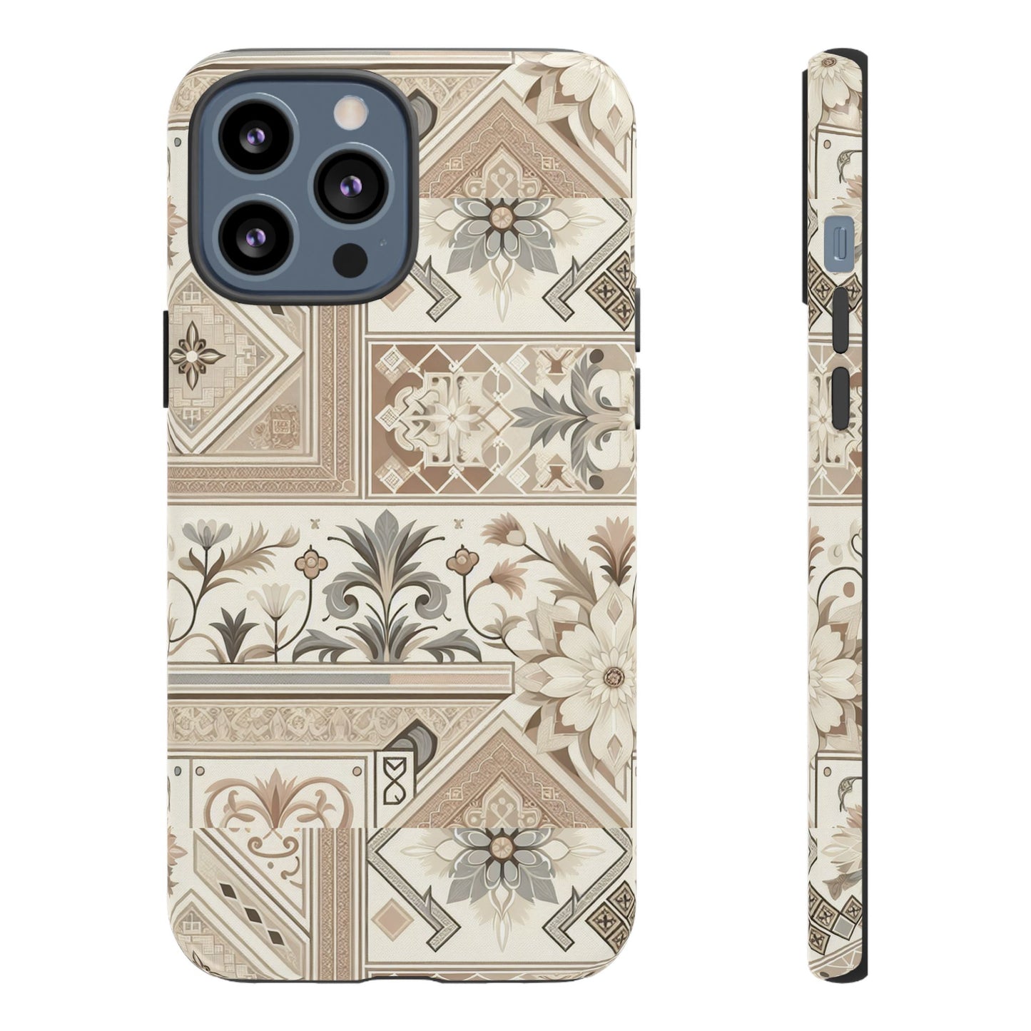 pattern image 5 vibrant 3d phone case for anime and comic fans with ornate tile design, stylish protective cover, suitable for all iphone models including pro max