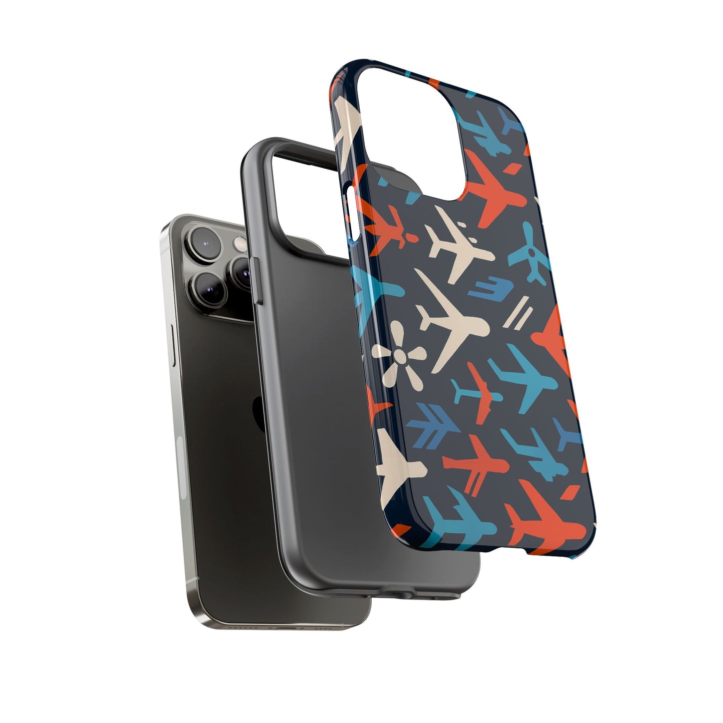 vibrant aviation themed protective phone case with 3d wrap design – unique style and durable protection – compatible with iphone 13, 14, 15 & 16 – all models including pro, pro max & plus