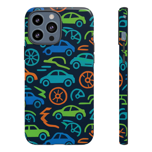 Vibrant 3D Car Design Protective Phone Case for Kids and Teens - Playful Multicolour Style - Stylish Protection for Everyday Use - Compatible with iPhone 13, 14, 15 & 16 – all models including Pro, Pro Max & Plus