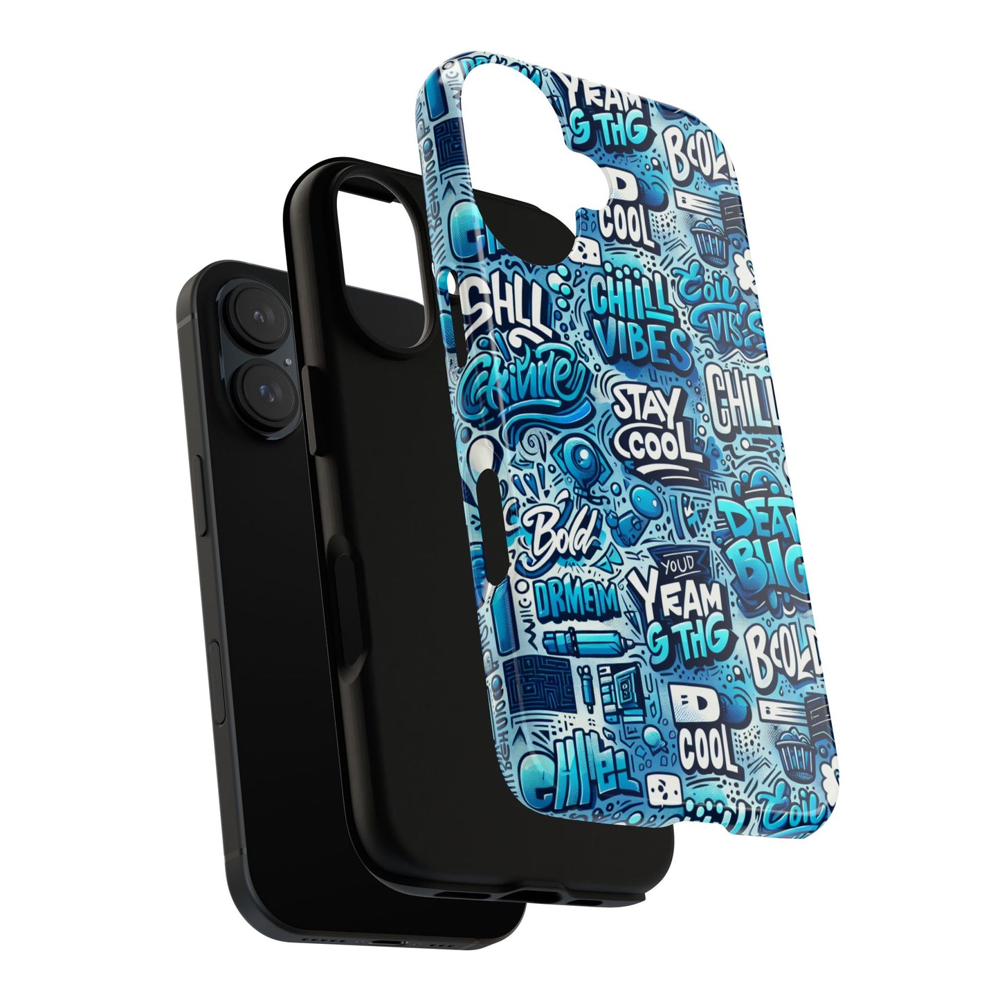 vibrant 3d wrap protective phone case with playful blue design for stylish protection compatible with iphone 13, 14, 15 & 16 – all models including pro, pro max & plus