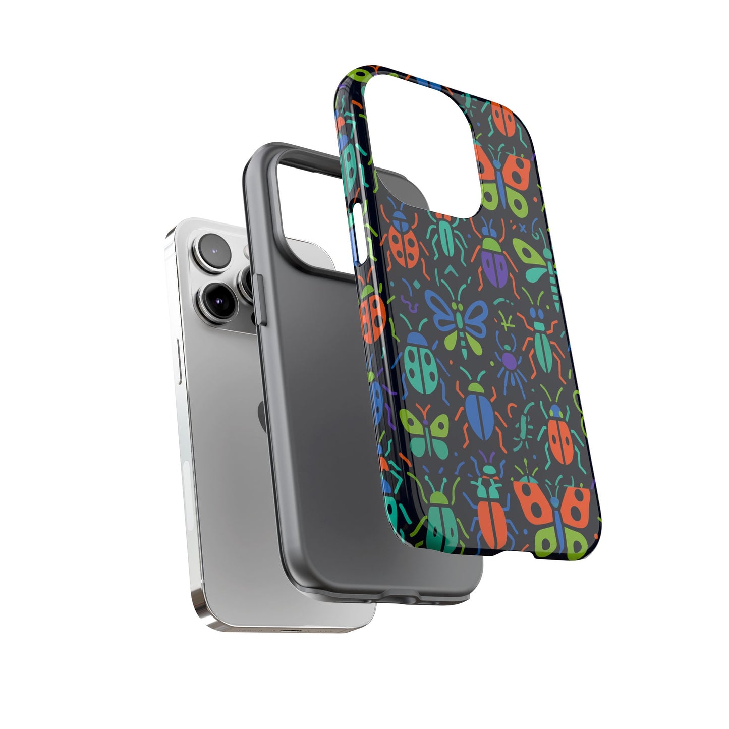 vibrant 3d insect phone case colourful stylish protective cover unique design for men and women compatible with iphone 13, 14, 15 & 16 – all models including pro, pro max & plus
