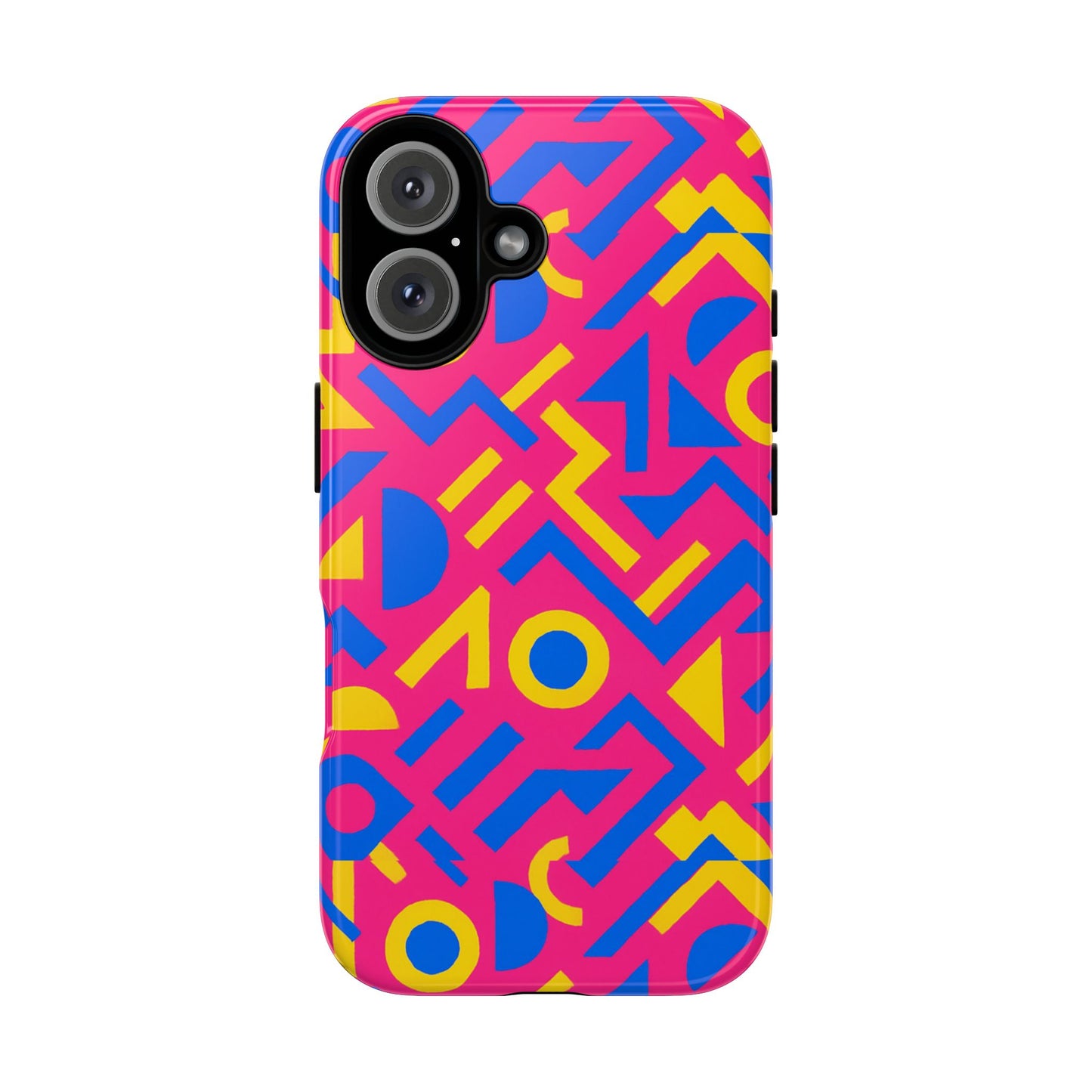 vibrant geometric 3d wrap protective phone case with multicolour design for unique style compatible with iphone 13, 14, 15 & 16 – all models including pro, pro max & plus