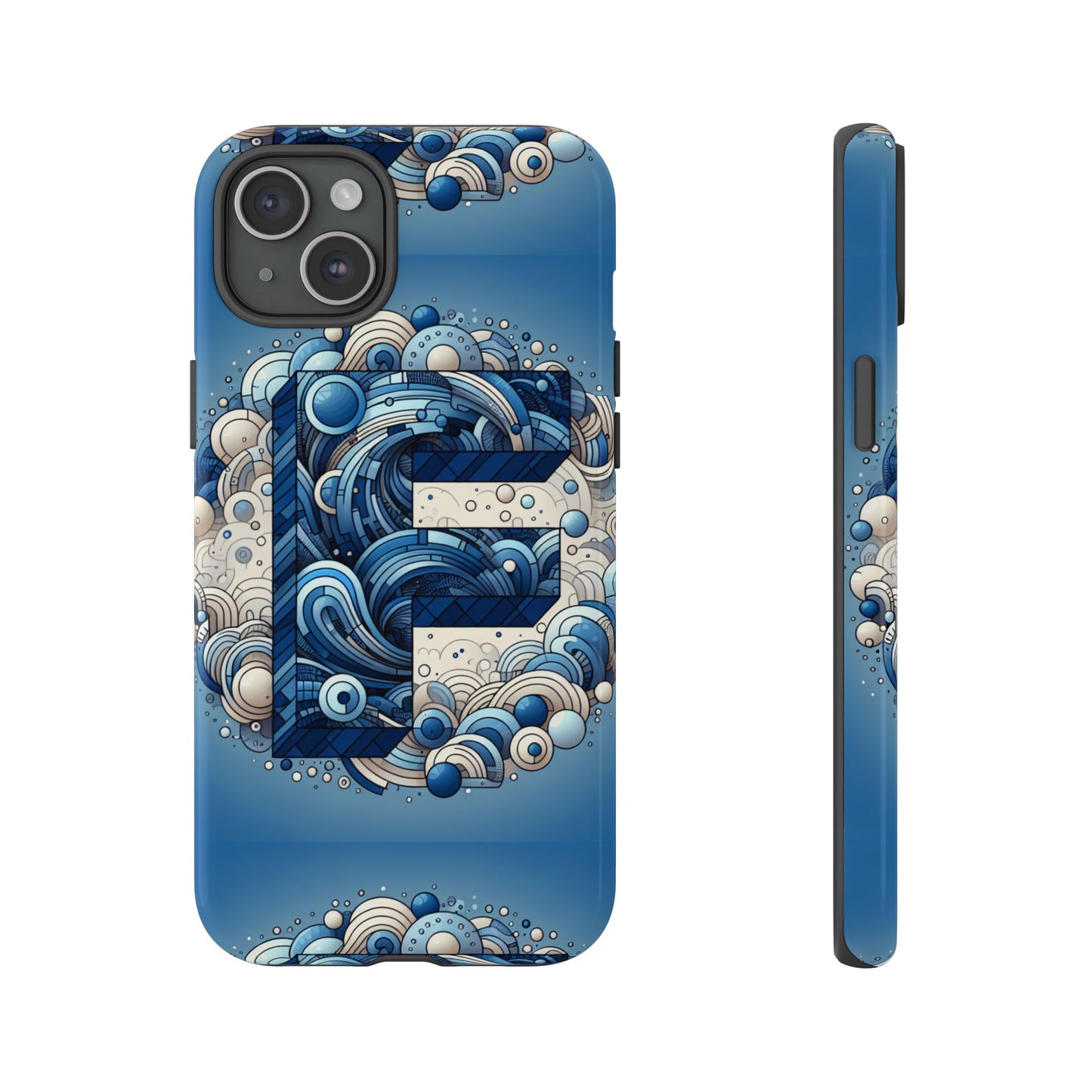 blue alphabet f phone case for iphone and android durable shockproof cover with 3d wrap design and uv protection