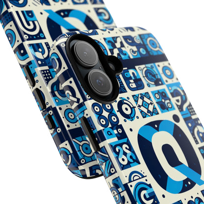 Blue Alphabet Letter Q Phone Case with 3D Wrap Protective Cover for Smartphones Kids and Adults Stylish Silicone Shock Absorption Durable Design